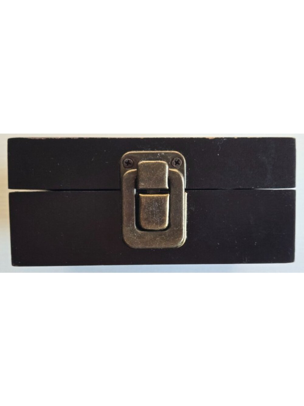 Vintage Wood Cigarette Stash Box Trinket Box 4.75 x 4.75 x 2 inches Black & Tan - Picture 4 of 8